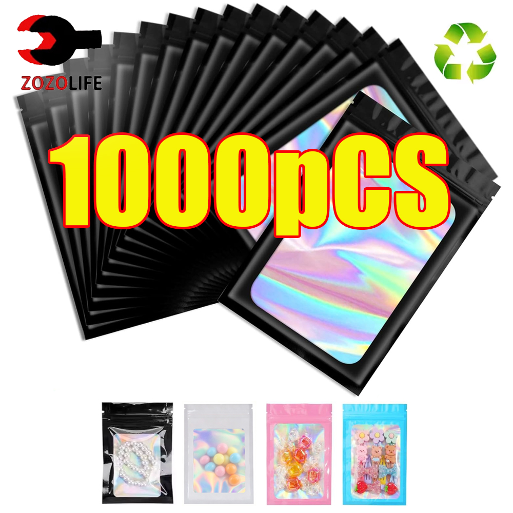 Women Bags Under 500 - 10-1000Pcs Tas Ziplock Holografik Plastik Hitam