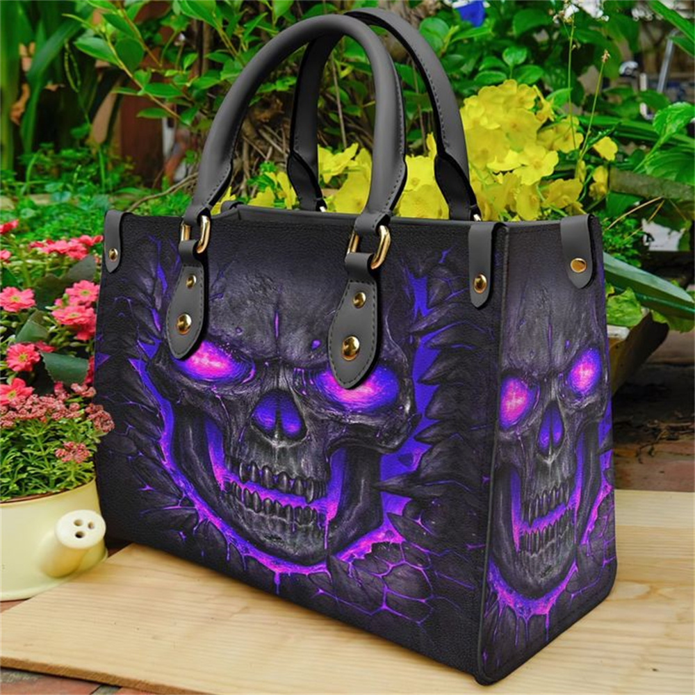 Women'S Bags Jacquemus - Tas Kulit Tengkorak Ungu Tas Tangan