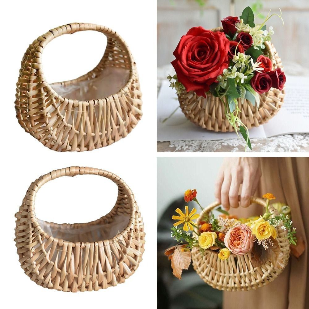 Basket Bag Wicker - Keranjang bunga rotan Willow keranjang pengaturan