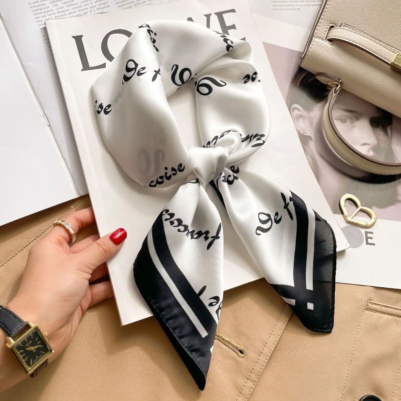Women Bags Online - Syal Persegi Satin Sutra Mewah Wanita
