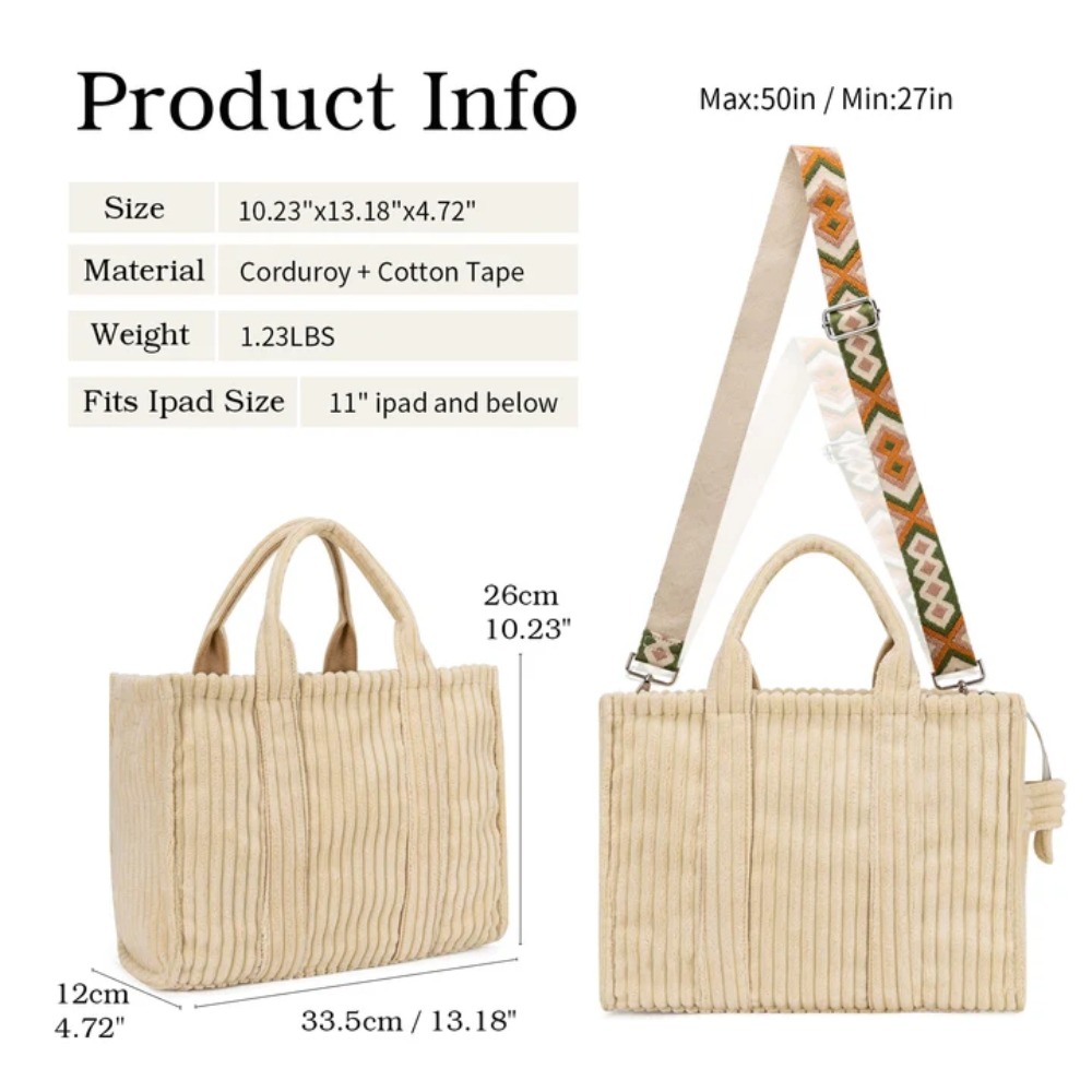 Tas Tote Corduroy untuk Wanita - Women'S Tote Bags For Work ulasan dan harga
