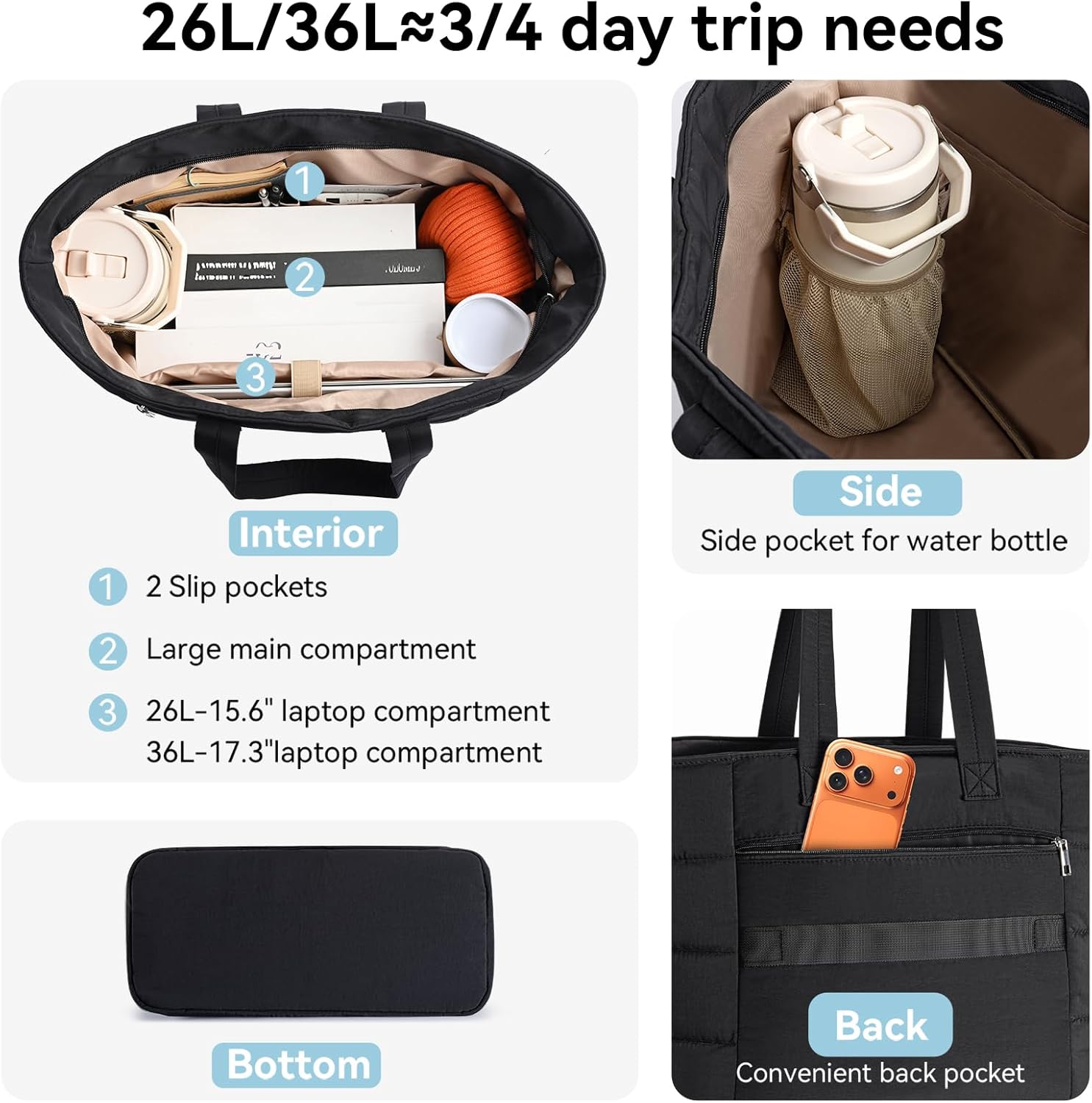 Tas Tote Puffer untuk Wanita,  - Women'S Tote Bags For Work ulasan dan harga
