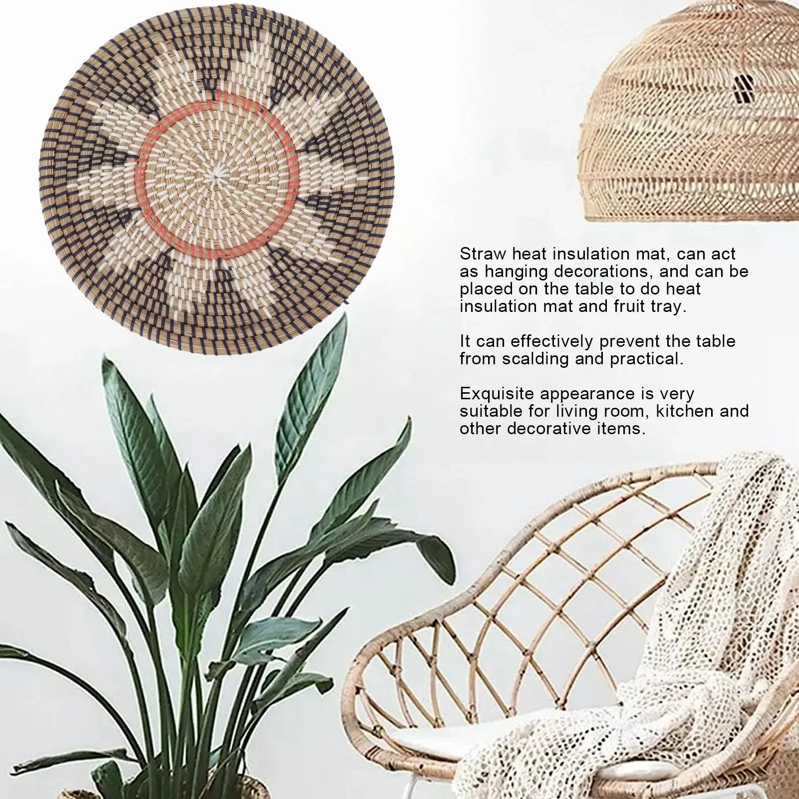 Ornamen Dinding Rumput Bundar  - Basket Bag Wicker ulasan dan harga