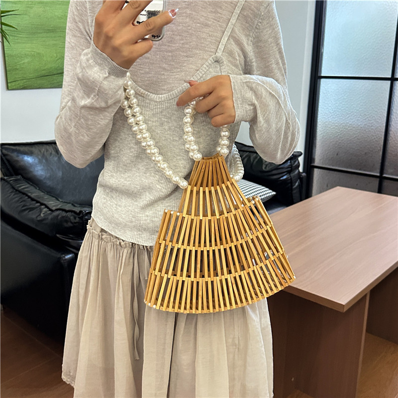 Tas Tangan Anyaman Boho, Keran - Basket Bag Wicker ulasan dan harga