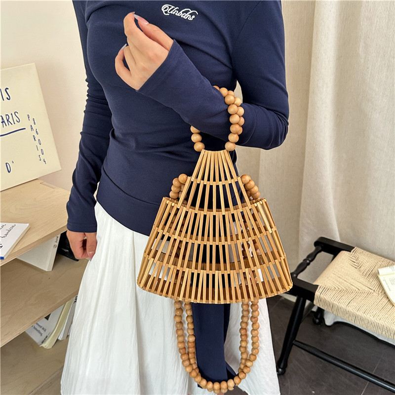 Tas Tangan Anyaman Boho, Keran - Basket Bag Wicker ulasan dan harga